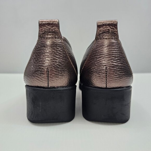 Comfortiva Dillon Loafer Womens 8 Metallic Pewter Slip On Wedge Work Travel - Picture 9 of 13